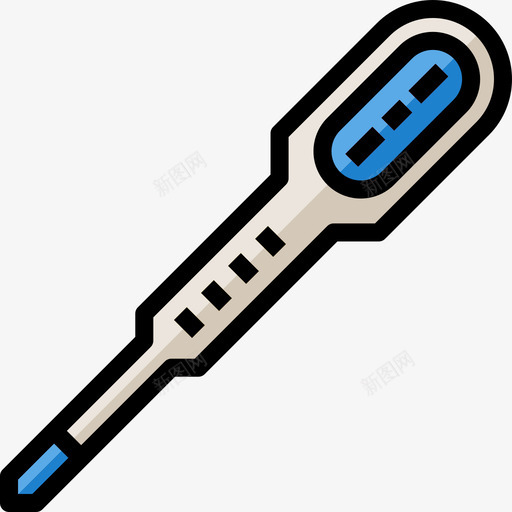 温度计医疗保健10线性颜色图标svg_新图网 https://ixintu.com 医疗保健10 温度计 线性颜色