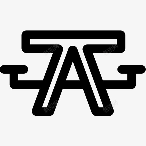 野餐桌野营77直线型图标svg_新图网 https://ixintu.com 直线型 野营77 野餐桌