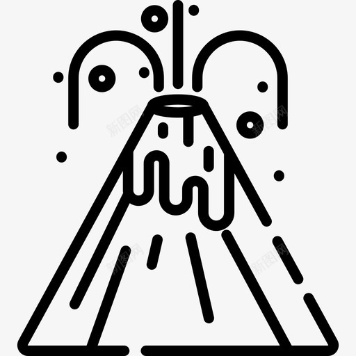 火山自然28线性图标svg_新图网 https://ixintu.com 火山 线性 自然28