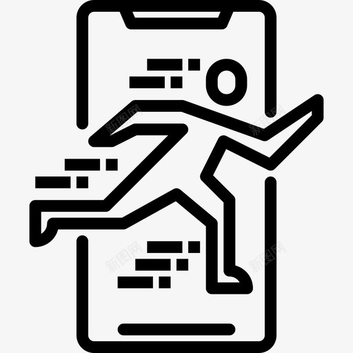 运动型智能手机2线性图标svg_新图网 https://ixintu.com 智能手机2 线性 运动型