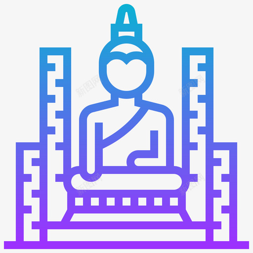 大佛泰国符号3渐变图标svg_新图网 https://ixintu.com 大佛 泰国符号3 渐变