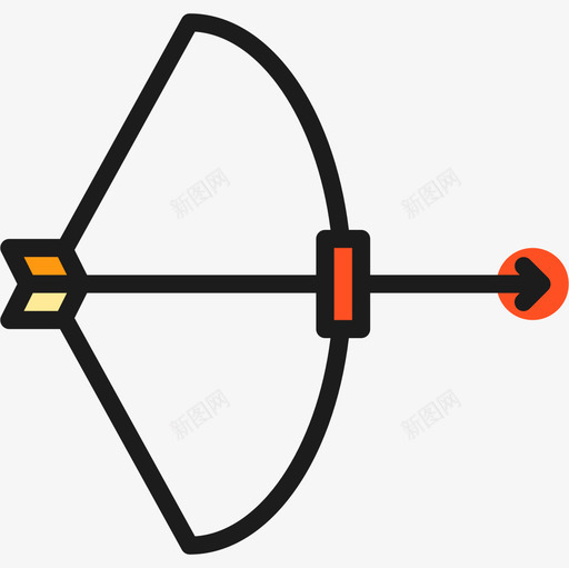 弓箭武器2线颜色图标svg_新图网 https://ixintu.com 弓箭 武器2 线颜色