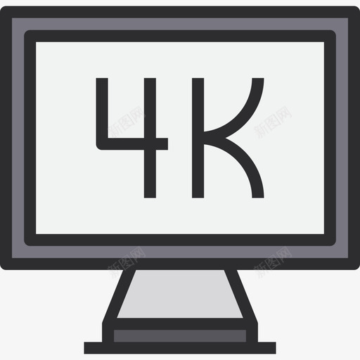 4k多媒体和娱乐8线性颜色图标svg_新图网 https://ixintu.com 4k 多媒体和娱乐8 线性颜色