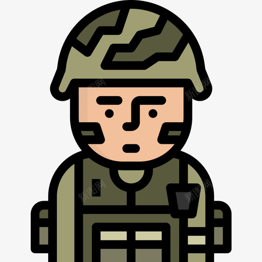 士兵职业人化身3线性颜色图标svg_新图网 https://ixintu.com 士兵 线性颜色 职业人化身3