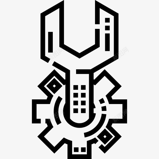 扳手工程16线性图标svg_新图网 https://ixintu.com 工程16 扳手 线性