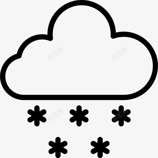 下雪113号天气线性图标svg_新图网 https://ixintu.com 113号天气 下雪 线性