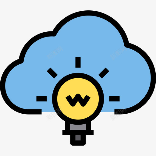 云计算云技术8线颜色图标svg_新图网 https://ixintu.com 云技术8 云计算 线颜色