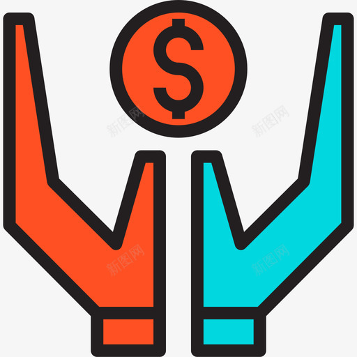 手银行和金融5线颜色图标svg_新图网 https://ixintu.com 手 线颜色 银行和金融5