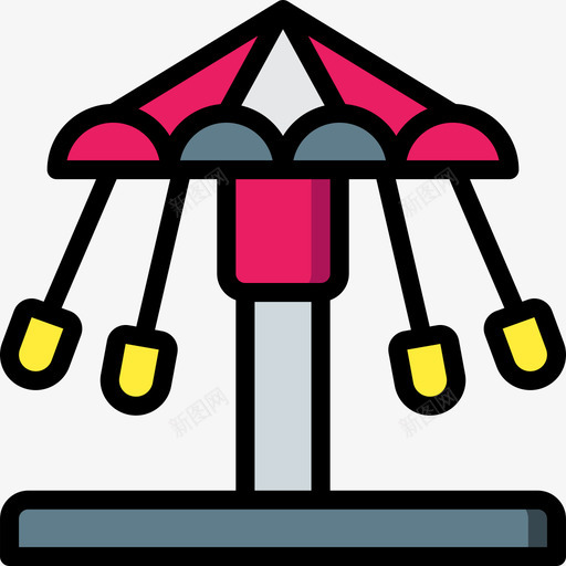 秋千主题公园2线性颜色图标svg_新图网 https://ixintu.com 主题公园2 秋千 线性颜色