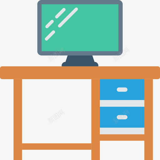 书桌学校教育2扁平图标svg_新图网 https://ixintu.com 书桌 学校教育2 扁平