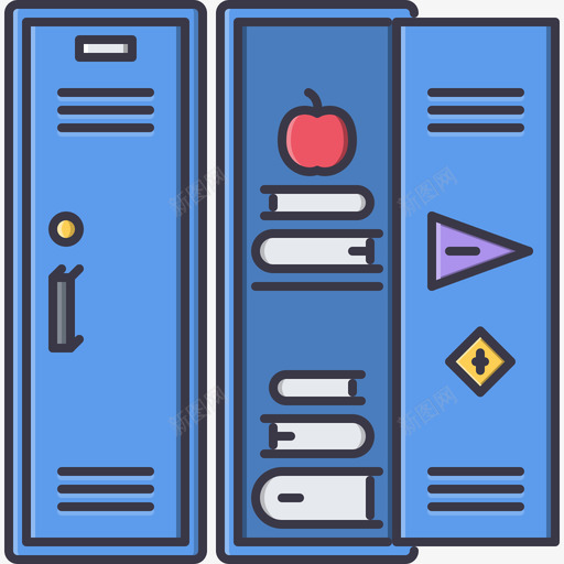 储物柜25号学校彩色图标svg_新图网 https://ixintu.com 25号学校 储物柜 彩色