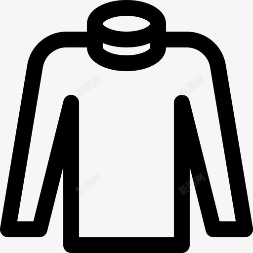 高领毛衣44号衣服直线型图标svg_新图网 https://ixintu.com 44号衣服 直线型 高领毛衣