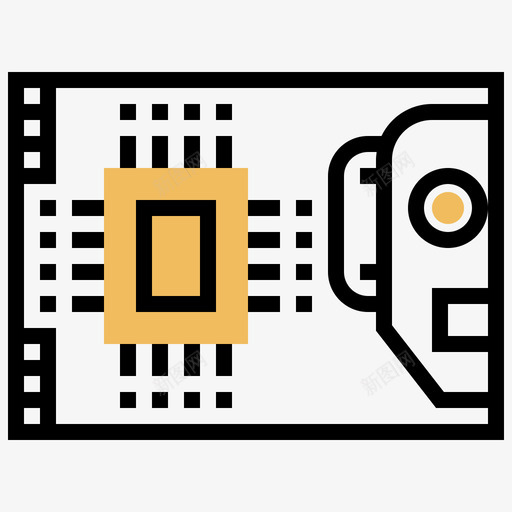 Pcb机器人工程3黄色阴影图标svg_新图网 https://ixintu.com Pcb 机器人工程3 黄色阴影