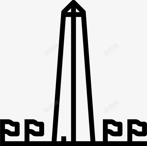 方尖碑地标25直线图标svg_新图网 https://ixintu.com 地标25 方尖碑 直线