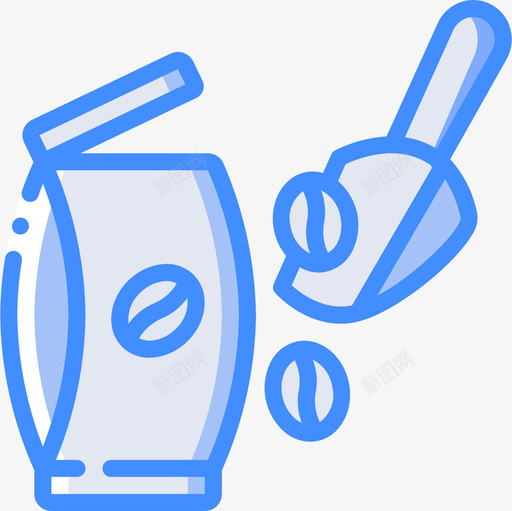 咖啡豆咖啡8蓝色图标svg_新图网 https://ixintu.com 咖啡8 咖啡豆 蓝色