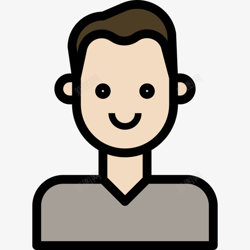 男用户头像2线性颜色图标svg_新图网 https://ixintu.com 用户头像2 男 线性颜色