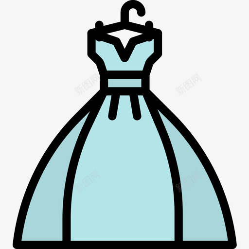 礼服婚礼117线性颜色图标svg_新图网 https://ixintu.com 婚礼117 礼服 线性颜色