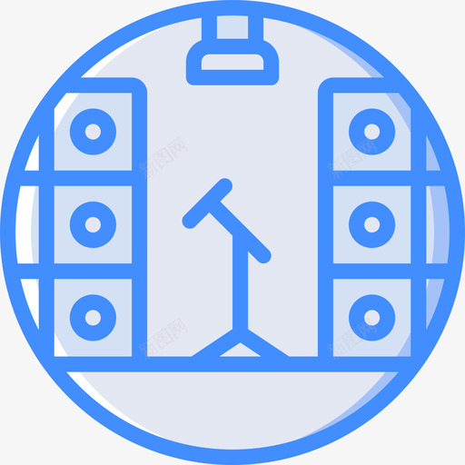 音乐会节日蓝色图标svg_新图网 https://ixintu.com 节日 蓝色 音乐会