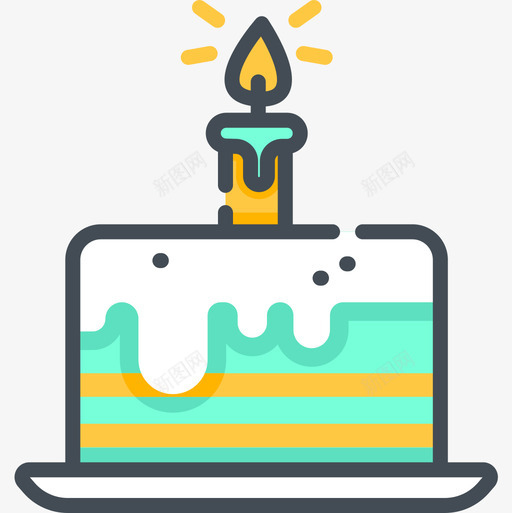 蛋糕生日74双色图标svg_新图网 https://ixintu.com 双色 生日74 蛋糕