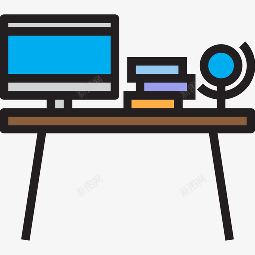 台式机家用电器8线颜色图标svg_新图网 https://ixintu.com 台式机 家用电器8 线颜色