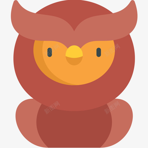 猫头鹰万圣节69扁平图标svg_新图网 https://ixintu.com 万圣节69 扁平 猫头鹰