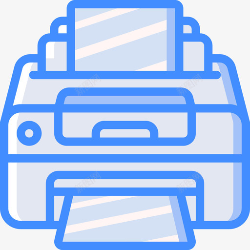 打印机pc组件4蓝色图标svg_新图网 https://ixintu.com pc组件4 打印机 蓝色