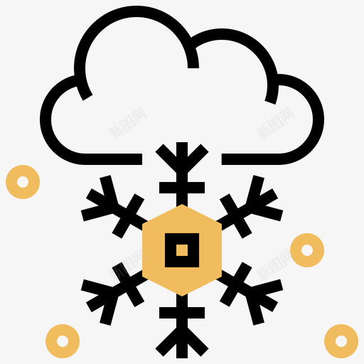 雪花153号天气黄色阴影图标svg_新图网 https://ixintu.com 153号天气 雪花 黄色阴影