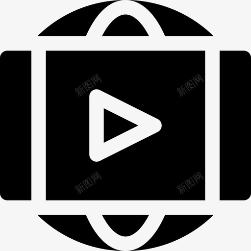 视频播放器360度视图13填充图标svg_新图网 https://ixintu.com 360度视图13 填充 视频播放器