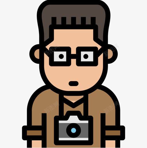 摄影师职业人化身3线性颜色图标svg_新图网 https://ixintu.com 摄影师 线性颜色 职业人化身3