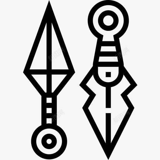 Kunai忍者15线性图标svg_新图网 https://ixintu.com Kunai 忍者15 线性