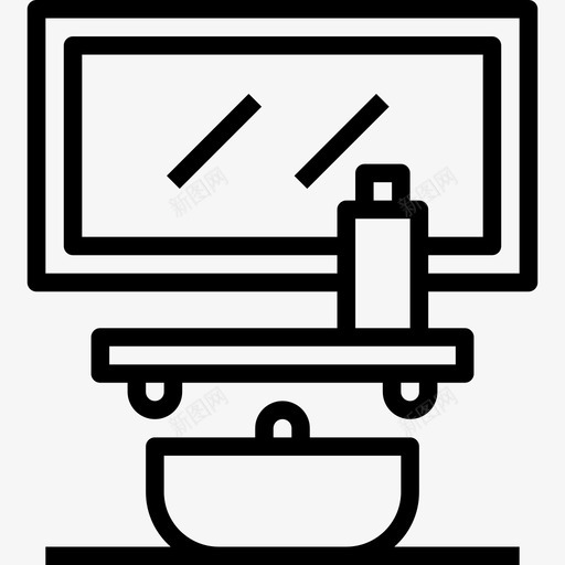 镜子浴室用品5线性图标svg_新图网 https://ixintu.com 浴室用品5 线性 镜子