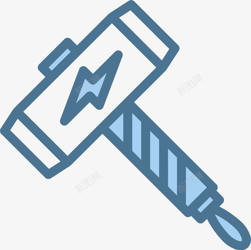 锤子武器3蓝色图标svg_新图网 https://ixintu.com 武器3 蓝色 锤子
