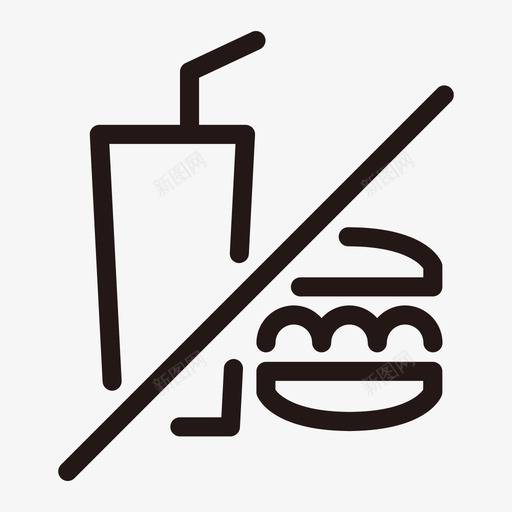禁止,饮食svg_新图网 https://ixintu.com 单色 填充 扁平 方正 禁止 禁止用餐 禁止饮食 简约 饮食