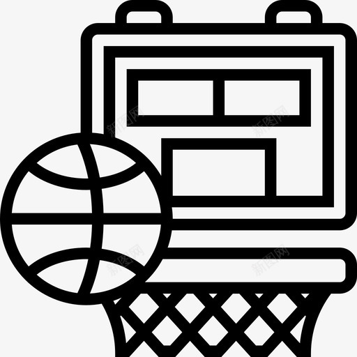 篮球11号直线型图标svg_新图网 https://ixintu.com 直线型 篮球11号