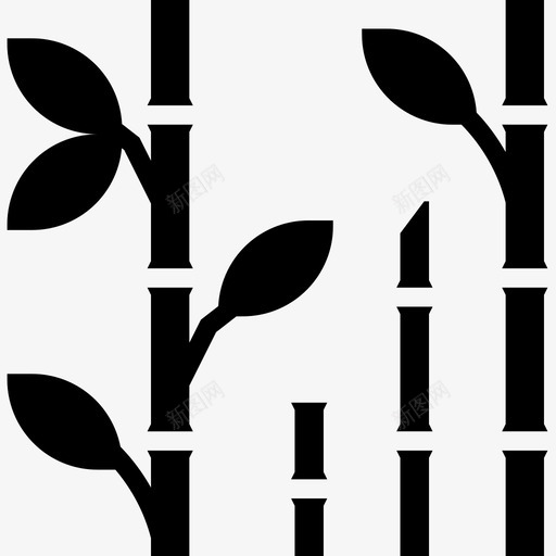 竹子中国符号4字形图标svg_新图网 https://ixintu.com 中国符号4 字形 竹子