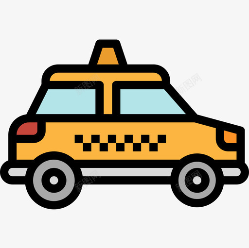 出租车122号酒店直线颜色图标svg_新图网 https://ixintu.com 122号酒店 出租车 直线颜色