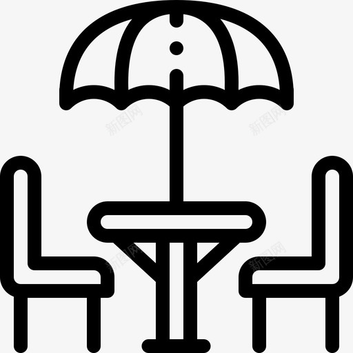 露台夏季派对19线性图标svg_新图网 https://ixintu.com 夏季派对19 线性 露台