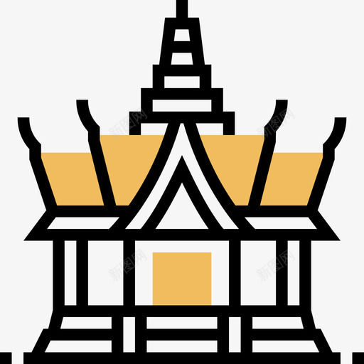 泰国符号黄影图标svg_新图网 https://ixintu.com 泰国符号 黄影