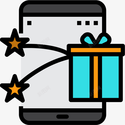 礼品平板应用线性颜色图标svg_新图网 https://ixintu.com 平板应用 礼品 线性颜色