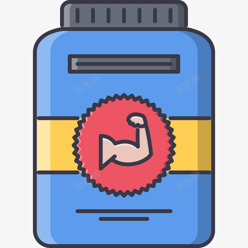 蛋白质补充运动23颜色图标svg_新图网 https://ixintu.com 蛋白质补充 运动23 颜色