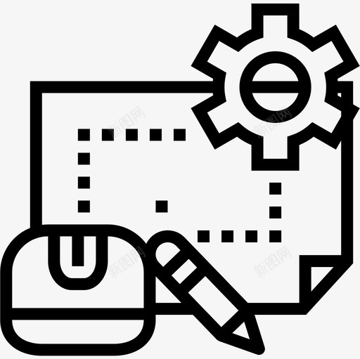 工程大学6线性图标svg_新图网 https://ixintu.com 大学6 工程 线性