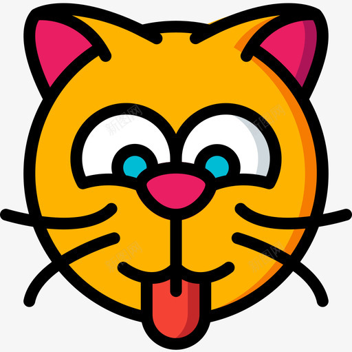 猫表情符号31线颜色图标svg_新图网 https://ixintu.com 猫 线颜色 表情符号31