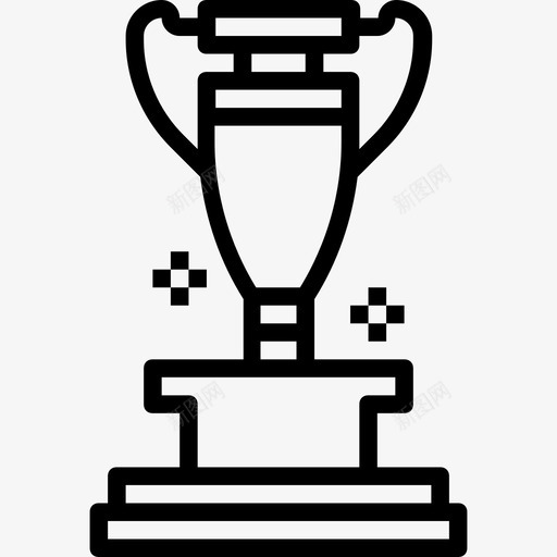 奖杯足球元素3直线型图标svg_新图网 https://ixintu.com 奖杯 直线型 足球元素3
