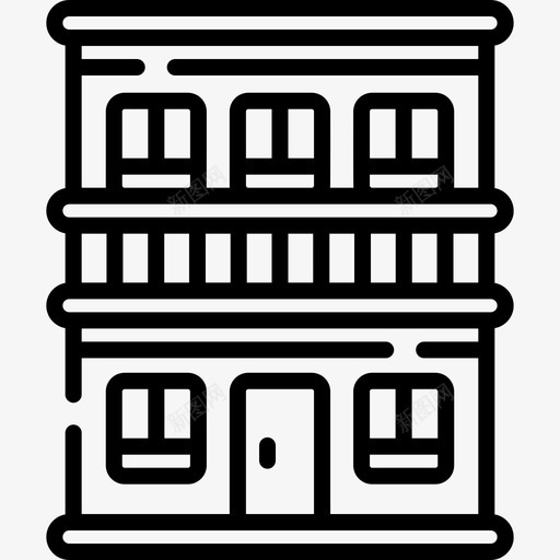 汽车旅馆城市元素22直线型图标svg_新图网 https://ixintu.com 城市元素22 汽车旅馆 直线型