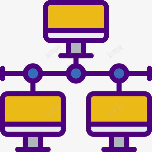 局域网连接线颜色图标svg_新图网 https://ixintu.com 局域网 线颜色 连接