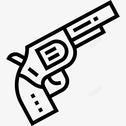 左轮手枪野外西部29直线型图标svg_新图网 https://ixintu.com 左轮手枪 直线型 野外西部29