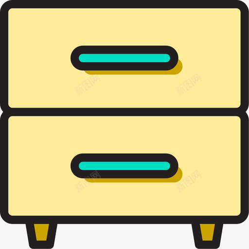 文件柜办公用品2线性颜色图标svg_新图网 https://ixintu.com 办公用品2 文件柜 线性颜色