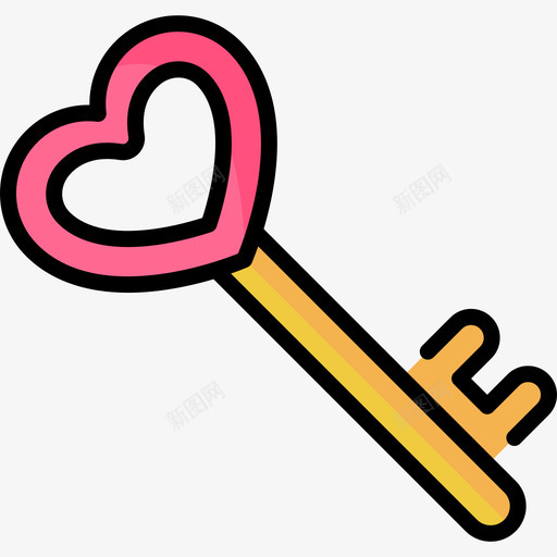 爱情钥匙55号婚礼线性颜色图标svg_新图网 https://ixintu.com 55号婚礼 爱情钥匙 线性颜色
