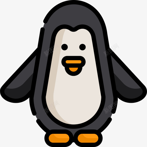 企鹅冬季自然11线性颜色图标svg_新图网 https://ixintu.com 企鹅 冬季自然11 线性颜色
