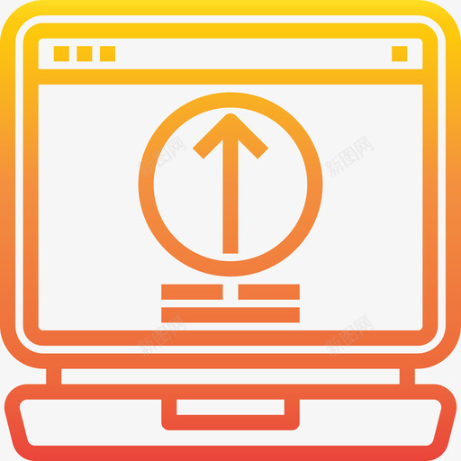 上传笔记本浏览器2渐变图标svg_新图网 https://ixintu.com 上传 渐变 笔记本浏览器2